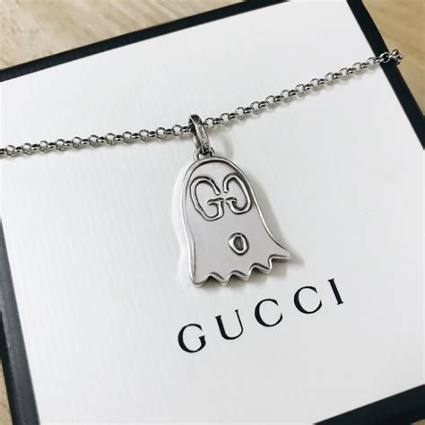 women gucci ghost necklace|gucci ghost necklace in silver.